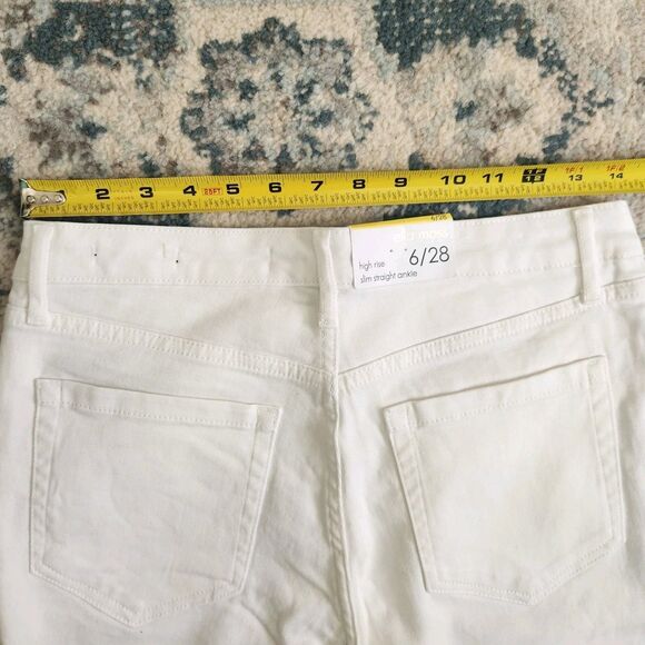 NEW Ella Moss Women's 6/28 High Rise Slim Straight Ankle Jeans White Cotton NWT - Picture 8 of 11